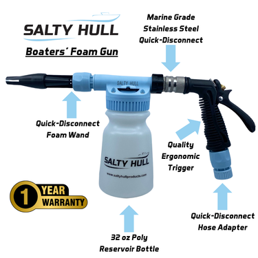 Salty Hull Stainless Steel Foam Gun – Highest Quality, Quick & Easy Boat Cleaning